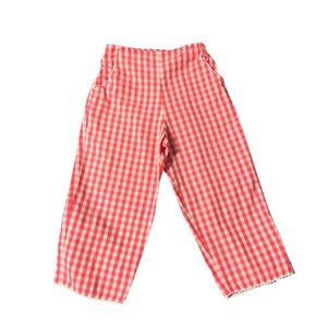 EUC Papo d'Anjo Gingham Flat Front Pants